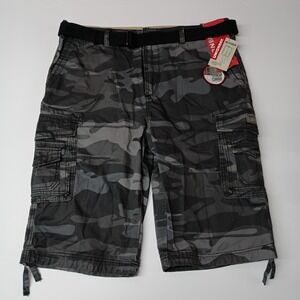 Unionbay Men's Cordova Messenger Cargo Shorts Size 40 Gray Camo 100% Cotton